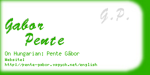 gabor pente business card