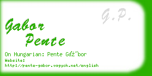 gabor pente business card